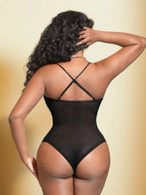 BamGleam Women's Fashion Sexy Black Glitter Diamond Mesh See-Through Bodysuit, Party Night